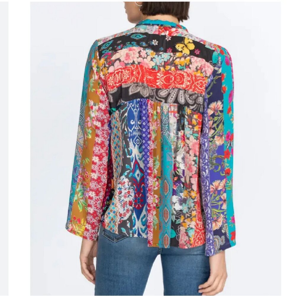 Johnny Was Treble Sofia Patchwork Floral-Print Bl… - image 4